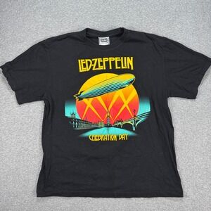 Led Zeppelin Celebration Day T-Shirt Men's XL Black The Roxx Cotton Graphic Tee